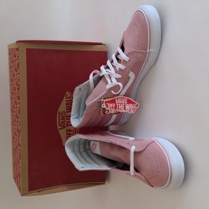 Women's Vans, pink canvas, suede toe, brand new, size 11.